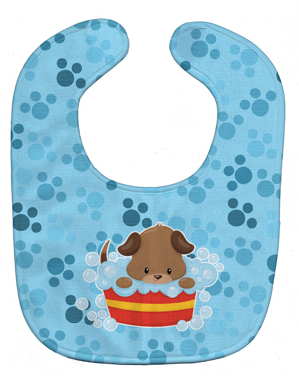 Puppy taking a bath Baby Bib Easy-Clean Baby Bib Baby Feeding Accessory Baby Mealtime Essential, 10 x 13, Multicolor