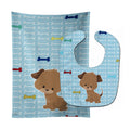 Puppy on Blue Bones Baby Bib & Burp Cloth Easy-Clean Baby Bib Baby Feeding Accessory Baby Mealtime Essential