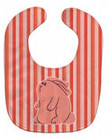 Rabbit on Pink Stripes Baby Bib Easy-Clean Baby Bib Baby Feeding Accessory Baby Mealtime Essential, 10 x 13, Multicolor