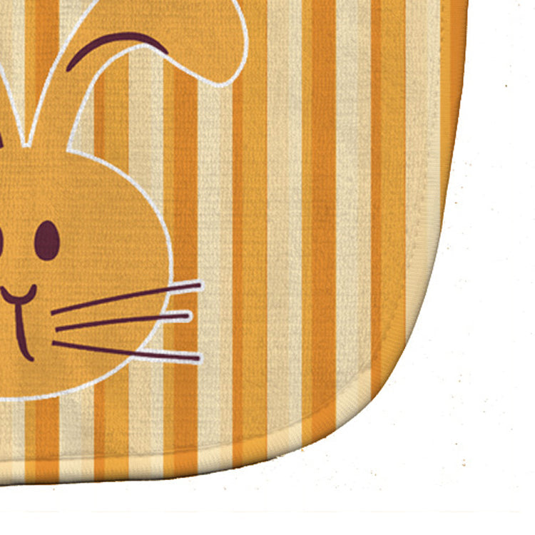 Rabbit on Stripes Baby Bib Easy-Clean Baby Bib Baby Feeding Accessory Baby Mealtime Essential, 10 x 13, Multicolor