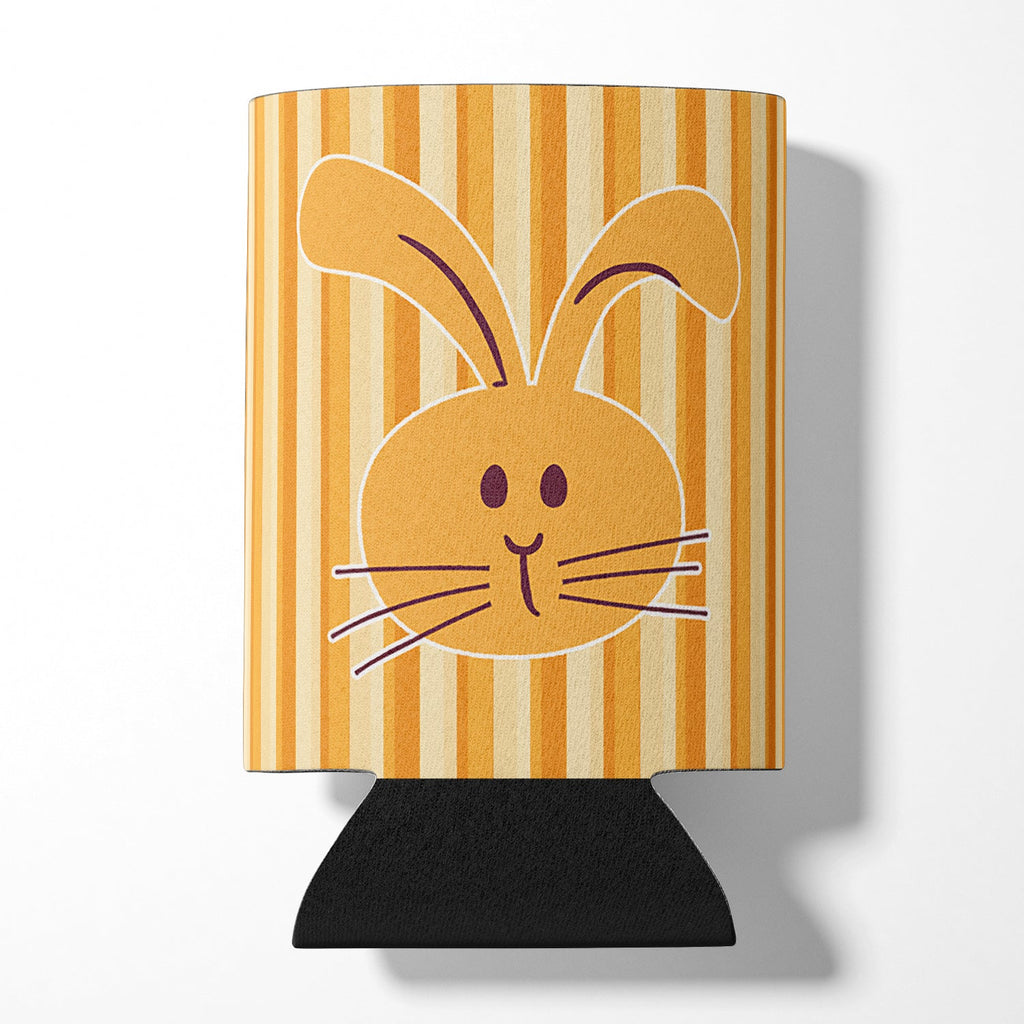 Rabbit on Stripes Can or Bottle Hugger Cooler Sleeve for Standard 12 oz Cans, Insulated Foam Beer & Soda Can Hugger Reusable