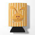 Rabbit on Stripes Can or Bottle Hugger Cooler Sleeve for Standard 12 oz Cans, Insulated Foam Beer & Soda Can Hugger Reusable