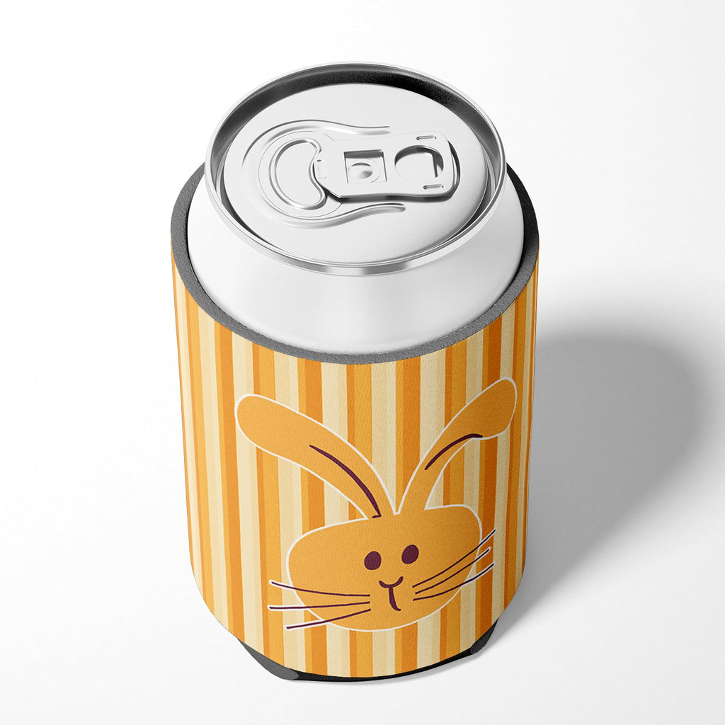 Rabbit on Stripes Can or Bottle Hugger Cooler Sleeve for Standard 12 oz Cans, Insulated Foam Beer & Soda Can Hugger Reusable