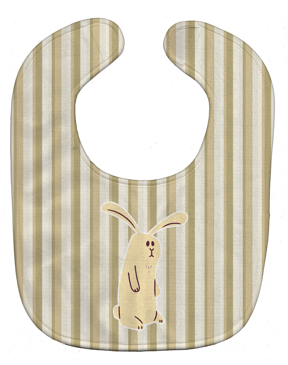 Rabbit on Stripes Baby Bib Easy-Clean Baby Bib Baby Feeding Accessory Baby Mealtime Essential, 10 x 13, Multicolor