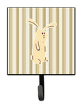 Rabbit on Stripes Leash or Key Holder Wall Hooks, Key Hooks Holder, Coat Rack Wall Mount, Coat Hooks, Hooks for Hanging Keys, Towels, Aprons, Leashes