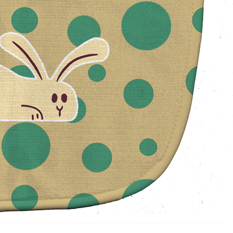 Rabbit on Polkadots Baby Bib Easy-Clean Baby Bib Baby Feeding Accessory Baby Mealtime Essential, 10 x 13, Multicolor
