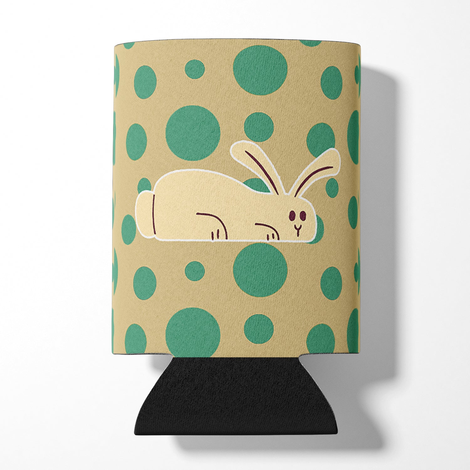 Rabbit on Polkadots Can or Bottle Hugger Cooler Sleeve for Standard 12 oz Cans, Insulated Foam Beer & Soda Can Hugger Reusable