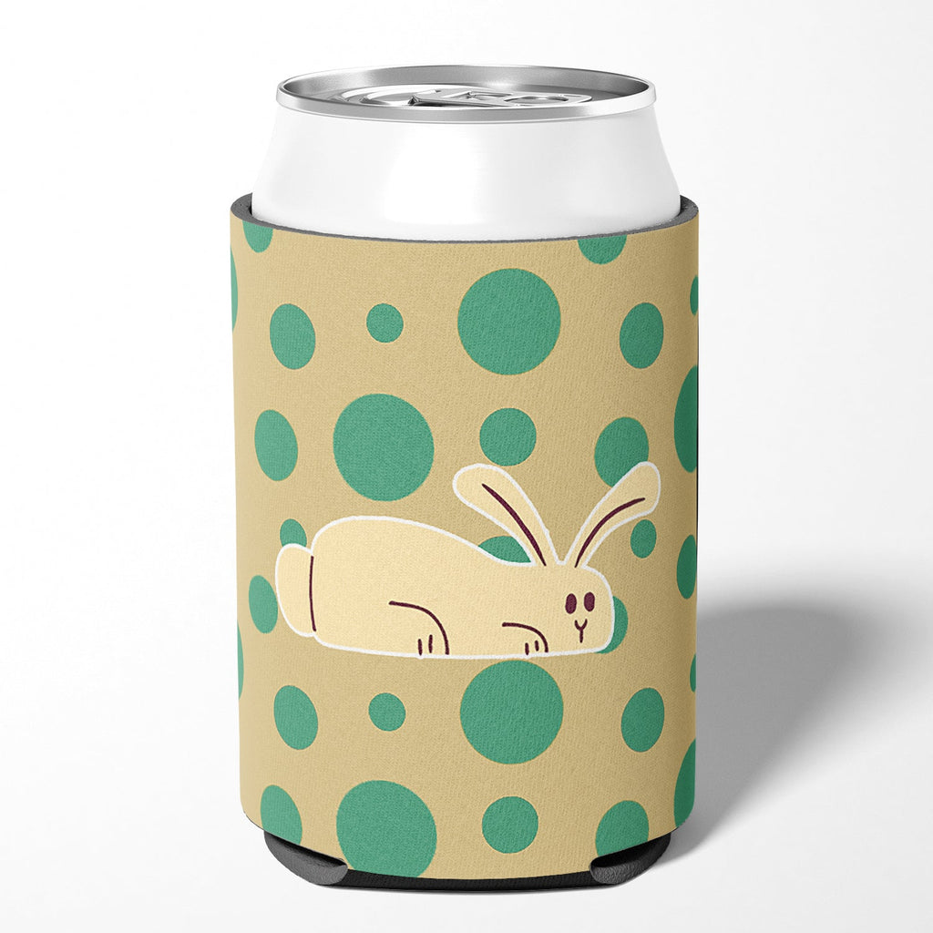 Rabbit on Polkadots Can or Bottle Hugger Cooler Sleeve for Standard 12 oz Cans, Insulated Foam Beer & Soda Can Hugger Reusable