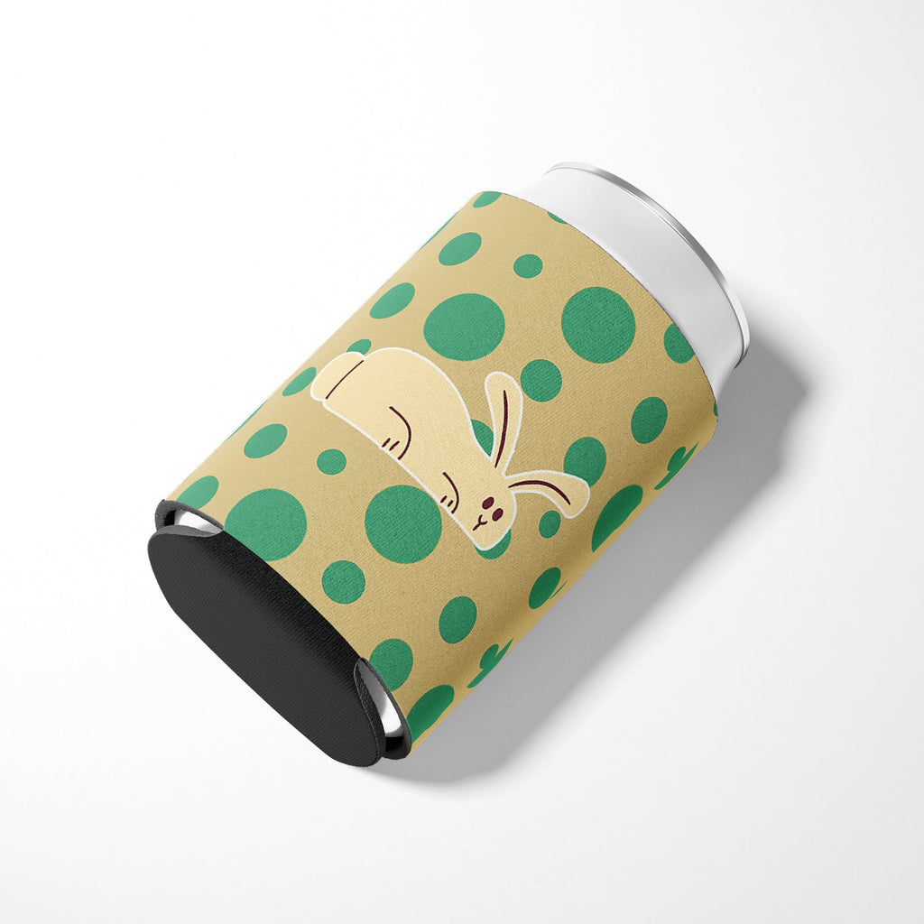 Rabbit on Polkadots Can or Bottle Hugger Cooler Sleeve for Standard 12 oz Cans, Insulated Foam Beer & Soda Can Hugger Reusable