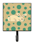 Rabbit on Polkadots Leash or Key Holder Wall Hooks, Key Hooks Holder, Coat Rack Wall Mount, Coat Hooks, Hooks for Hanging Keys, Towels, Aprons, Leashes