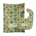Rabbit on Polkadots Baby Bib & Burp Cloth Easy-Clean Baby Bib Baby Feeding Accessory Baby Mealtime Essential
