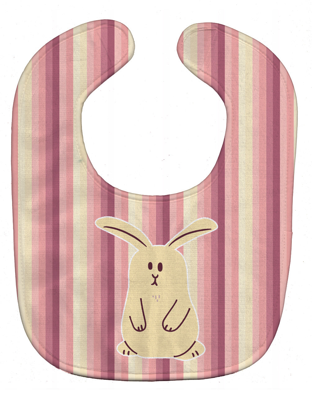 Rabbit on Stripes Baby Bib Easy-Clean Baby Bib Baby Feeding Accessory Baby Mealtime Essential, 10 x 13, Multicolor