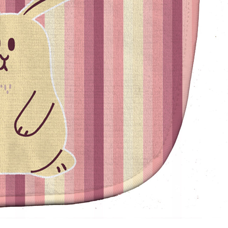 Rabbit on Stripes Baby Bib Easy-Clean Baby Bib Baby Feeding Accessory Baby Mealtime Essential, 10 x 13, Multicolor