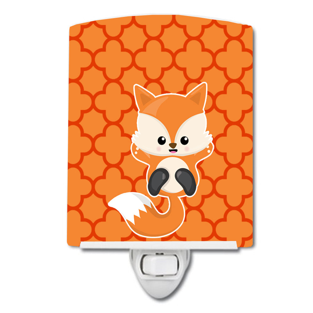 Baby Fox Quatrafoil Ceramic Night Light Compact, UL-Certified, Ideal for Bedroom, Bathroom, Nursery, Hallway, Kitchen, 6x4x3, Multicolor