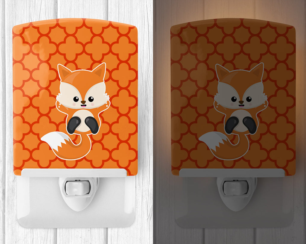 Baby Fox Quatrafoil Ceramic Night Light Compact, UL-Certified, Ideal for Bedroom, Bathroom, Nursery, Hallway, Kitchen, 6x4x3, Multicolor