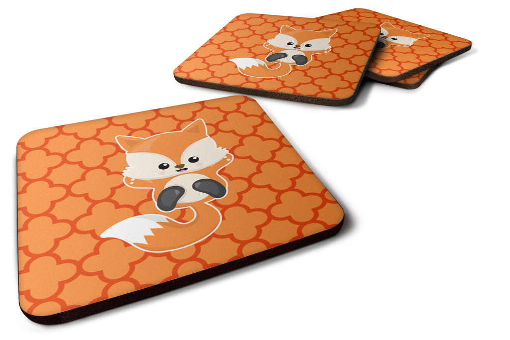Baby Fox Quatrafoil Foam Coasters Set of 4 Cup Coasters for Indoor Outdoor, Tabletop Protection, Anti Slip, Mouse pad Material