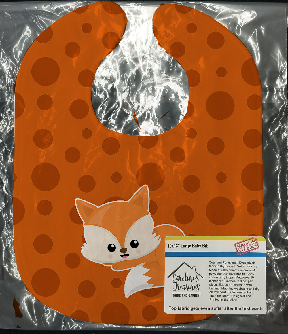 Baby Fox Polkadot Baby Bib Easy-Clean Baby Bib Baby Feeding Accessory Baby Mealtime Essential, 10 x 13, Multicolor