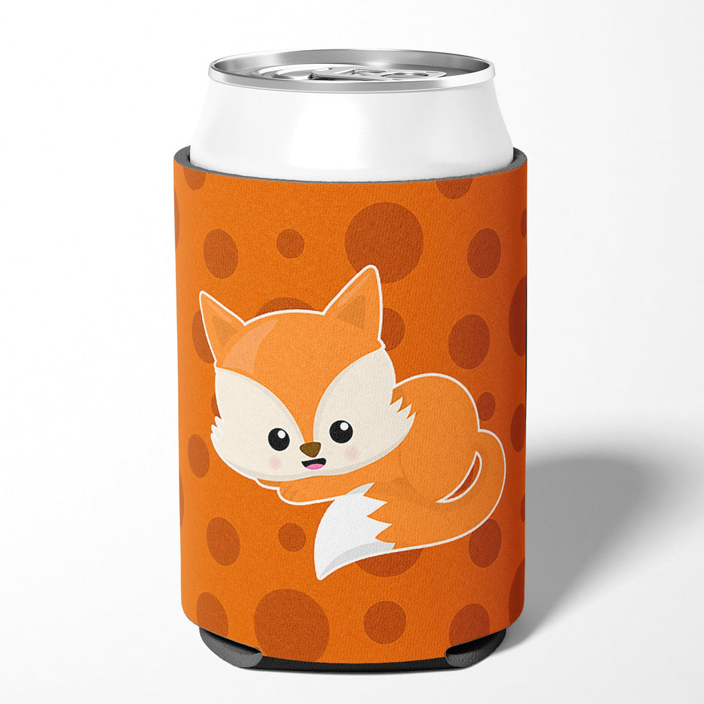 Baby Fox Polkadot Can or Bottle Hugger Cooler Sleeve for Standard 12 oz Cans, Insulated Foam Beer & Soda Can Hugger Reusable