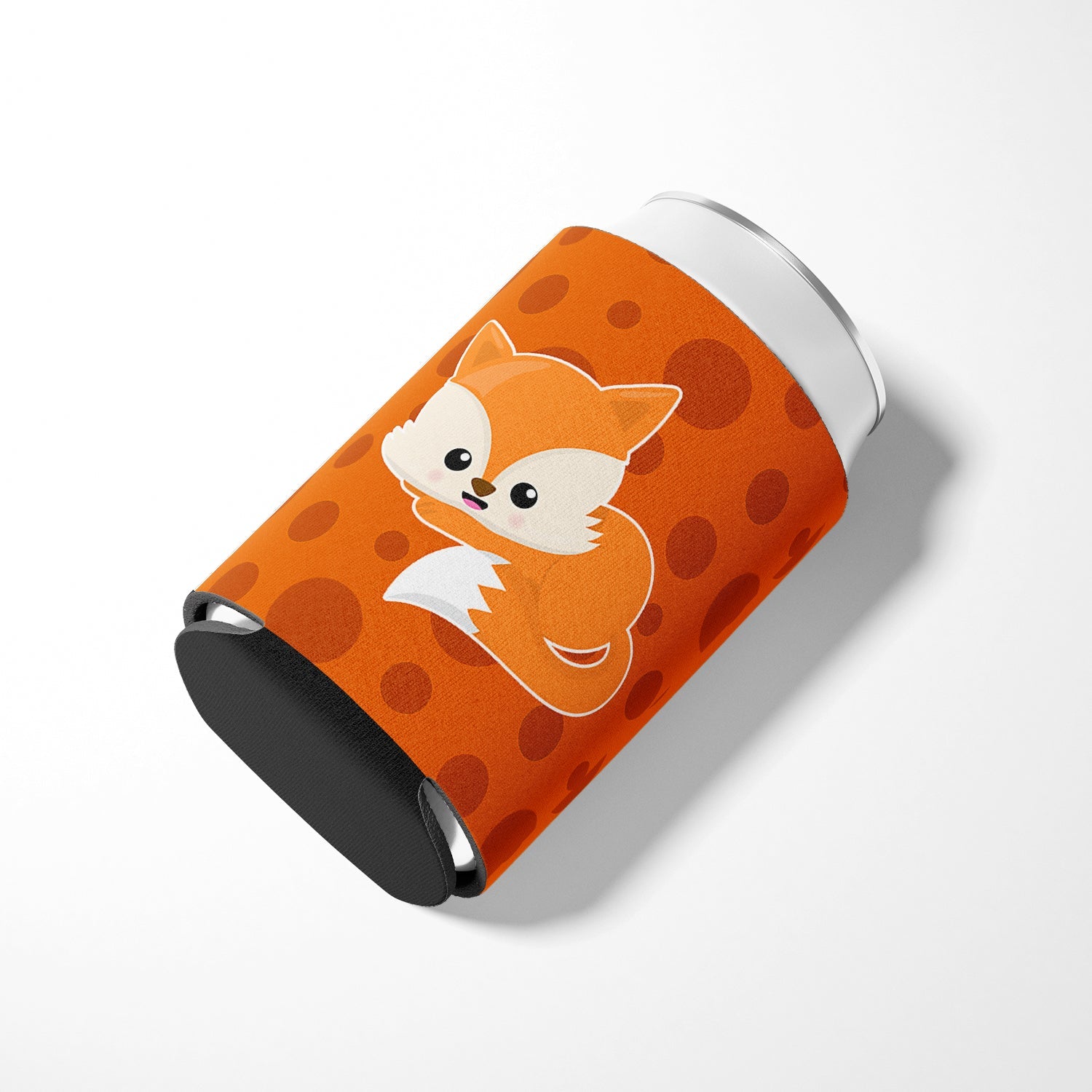 Baby Fox Polkadot Can or Bottle Hugger Cooler Sleeve for Standard 12 oz Cans, Insulated Foam Beer & Soda Can Hugger Reusable