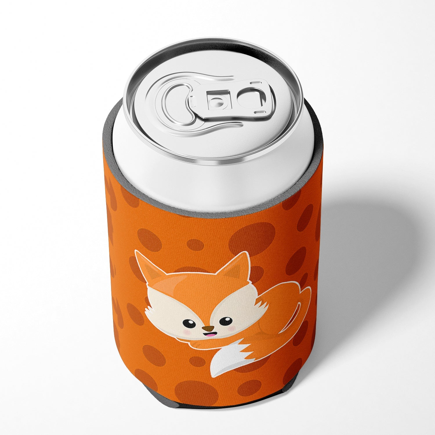 Baby Fox Polkadot Can or Bottle Hugger Cooler Sleeve for Standard 12 oz Cans, Insulated Foam Beer & Soda Can Hugger Reusable