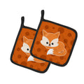 Baby Fox Polkadot Pot Holder Set of 2 Heat Resistant Quilted Hot Pads 7.5 x 7.5 Inch, Insulated Kitchen Trivets for Cooking & Baking