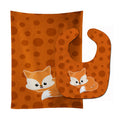 Baby Fox Polkadot Baby Bib & Burp Cloth Easy-Clean Baby Bib Baby Feeding Accessory Baby Mealtime Essential