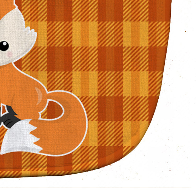 Baby Fox Gingham Baby Bib Easy-Clean Baby Bib Baby Feeding Accessory Baby Mealtime Essential, 10 x 13, Multicolor