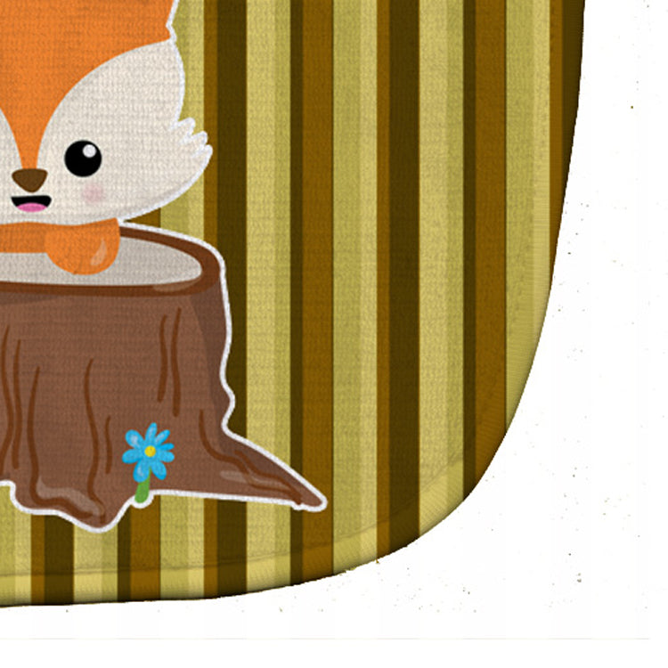 Baby Fox Tree Stripes Baby Bib Easy-Clean Baby Bib Baby Feeding Accessory Baby Mealtime Essential, 10 x 13, Multicolor