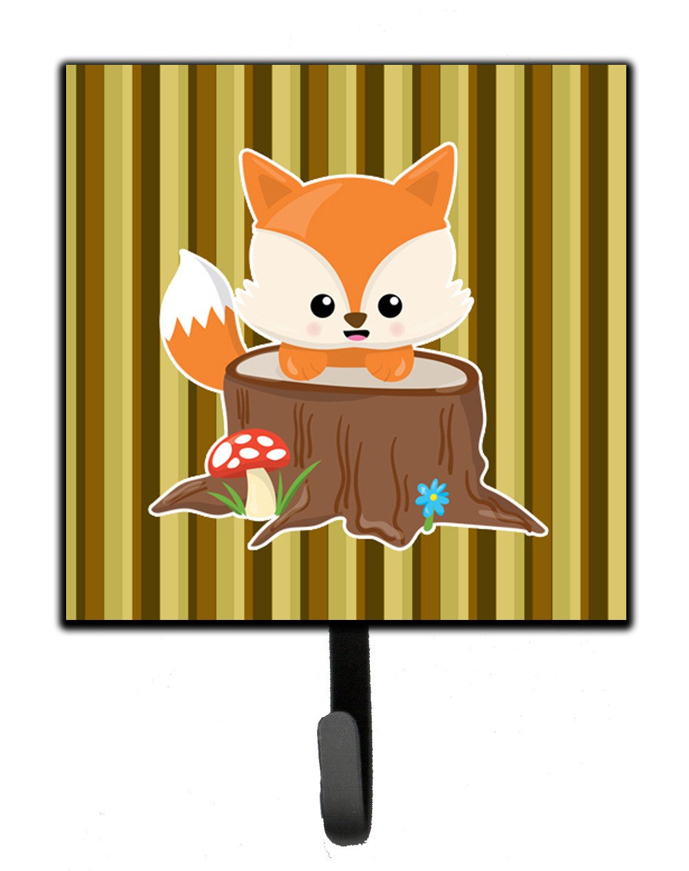Baby Fox Tree Stripes Leash or Key Holder Wall Hooks, Key Hooks Holder, Coat Rack Wall Mount, Coat Hooks, Hooks for Hanging Keys, Towels, Aprons, Leashes