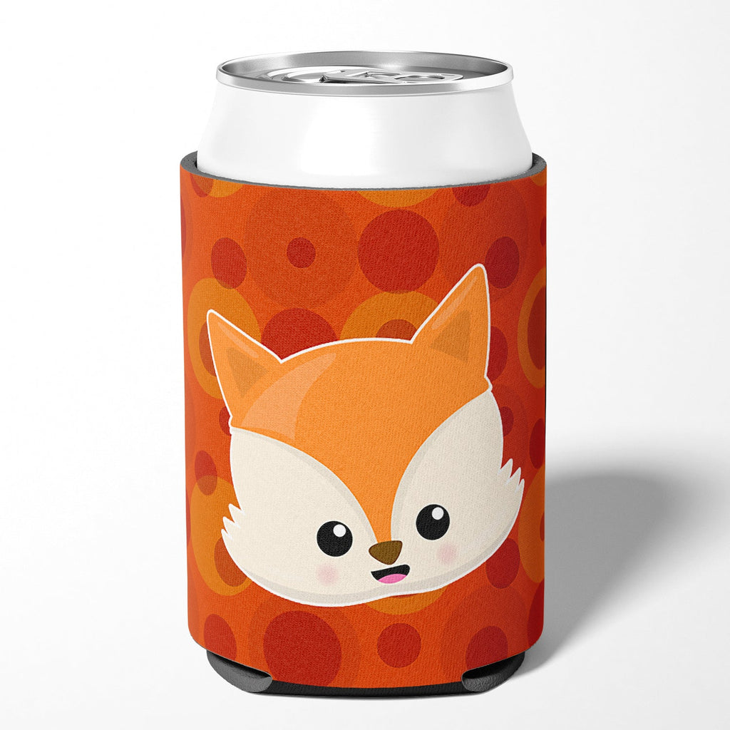 Baby Fox Face Polkadots Can or Bottle Hugger Cooler Sleeve for Standard 12 oz Cans, Insulated Foam Beer & Soda Can Hugger Reusable