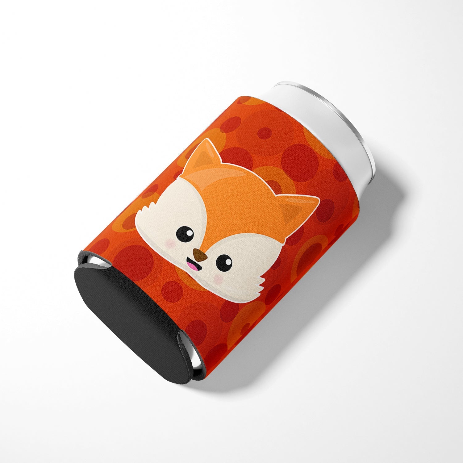 Baby Fox Face Polkadots Can or Bottle Hugger Cooler Sleeve for Standard 12 oz Cans, Insulated Foam Beer & Soda Can Hugger Reusable