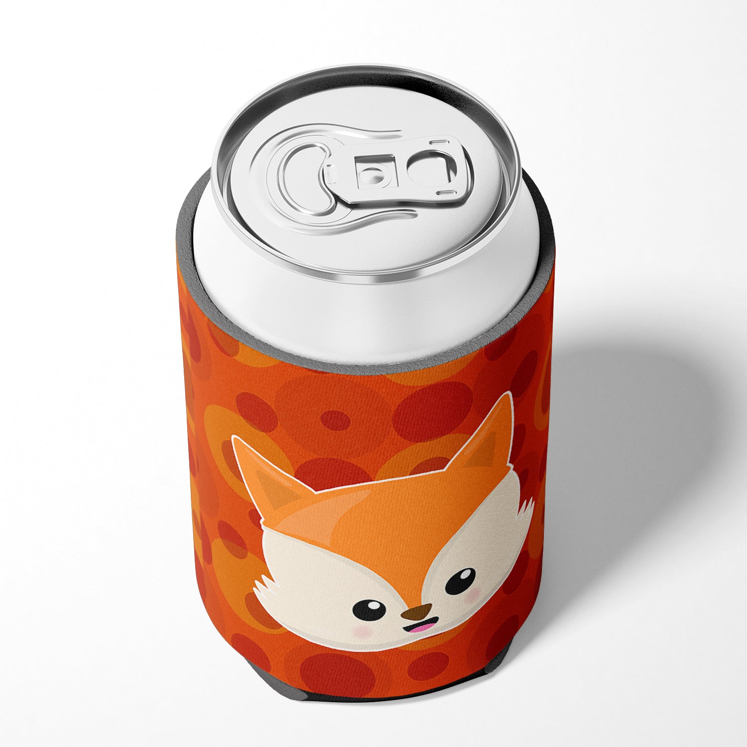 Baby Fox Face Polkadots Can or Bottle Hugger Cooler Sleeve for Standard 12 oz Cans, Insulated Foam Beer & Soda Can Hugger Reusable