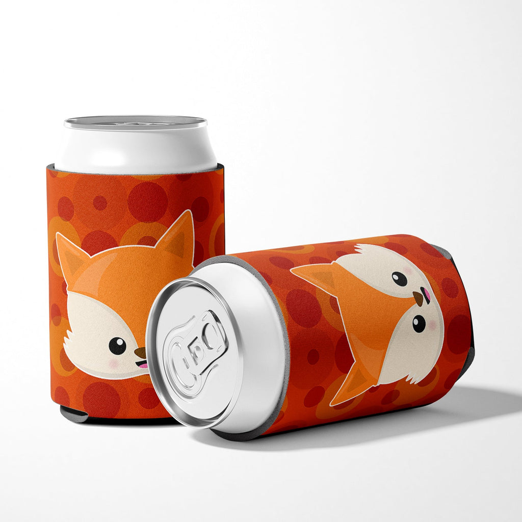 Baby Fox Face Polkadots Can or Bottle Hugger Cooler Sleeve for Standard 12 oz Cans, Insulated Foam Beer & Soda Can Hugger Reusable