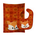 Baby Fox Face Polkadots Baby Bib & Burp Cloth Easy-Clean Baby Bib Baby Feeding Accessory Baby Mealtime Essential