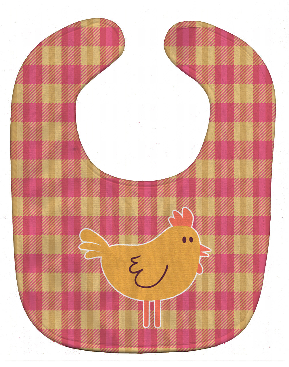 Chicken Hen on Gingham Baby Bib Easy-Clean Baby Bib Baby Feeding Accessory Baby Mealtime Essential, 10 x 13, Multicolor