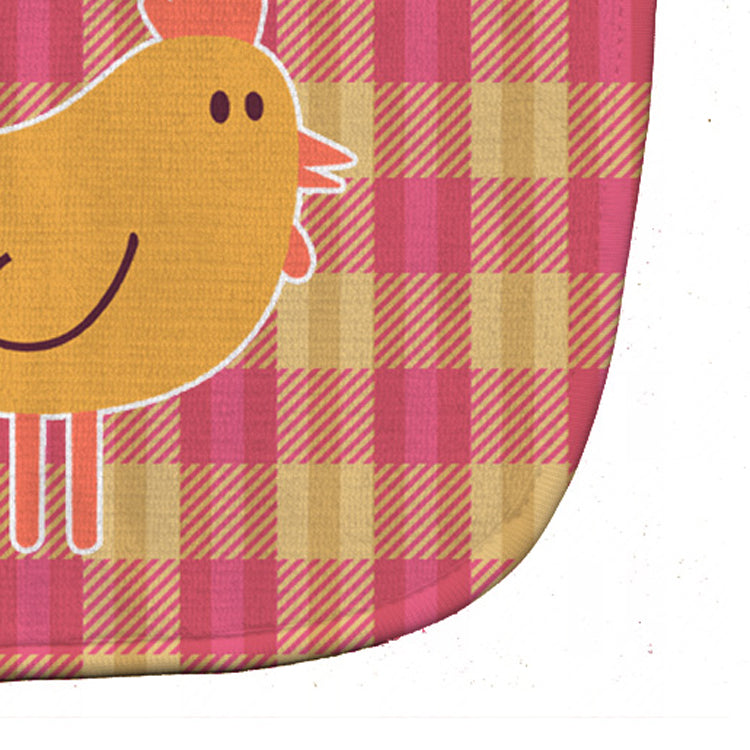 Chicken Hen on Gingham Baby Bib Easy-Clean Baby Bib Baby Feeding Accessory Baby Mealtime Essential, 10 x 13, Multicolor