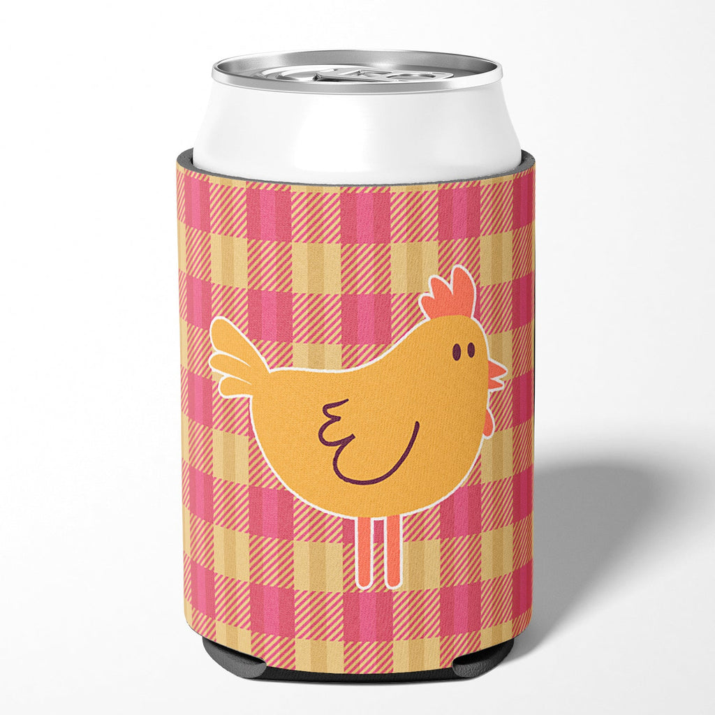 Chicken Hen on Gingham Can or Bottle Hugger Cooler Sleeve for Standard 12 oz Cans, Insulated Foam Beer & Soda Can Hugger Reusable