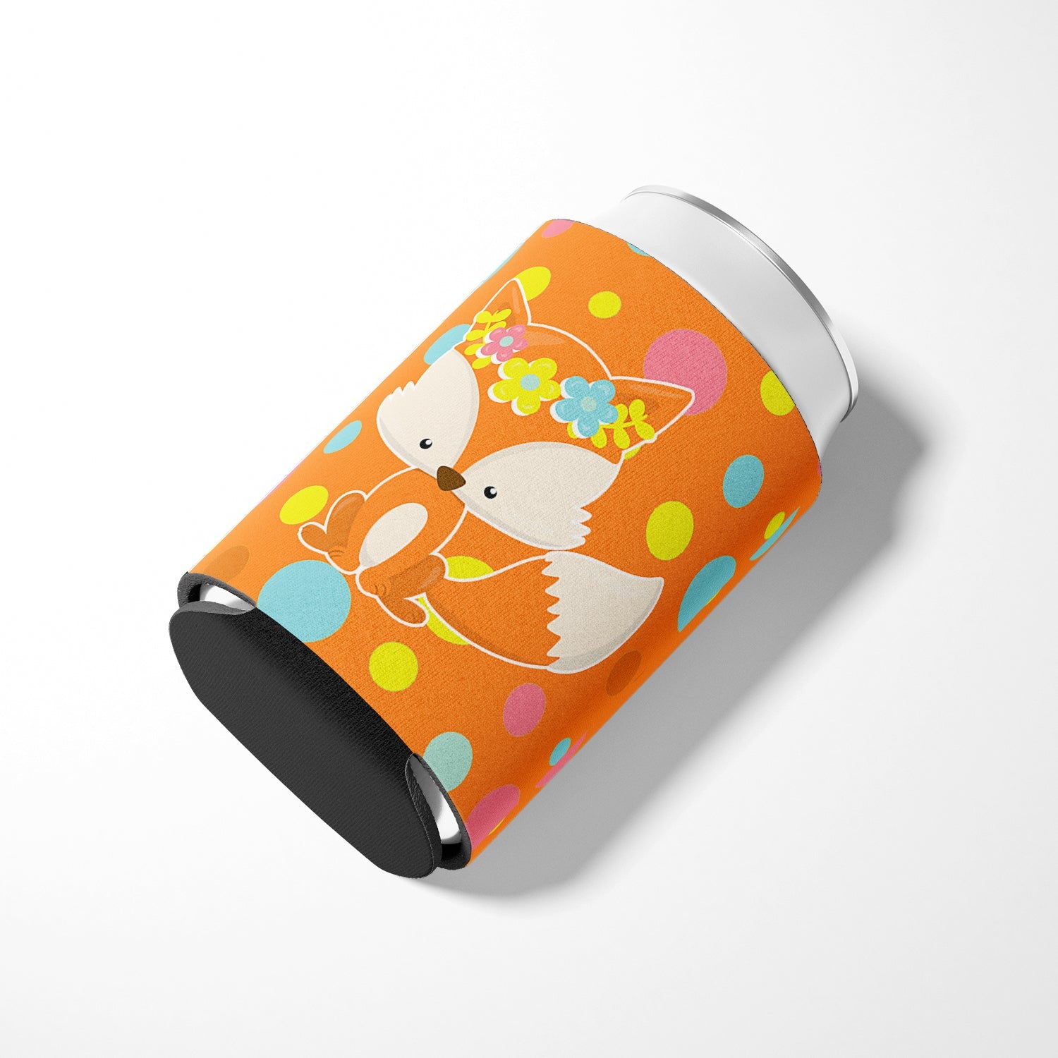 Baby Fox Flowerchild Polkadots Can or Bottle Hugger Cooler Sleeve for Standard 12 oz Cans, Insulated Foam Beer & Soda Can Hugger Reusable