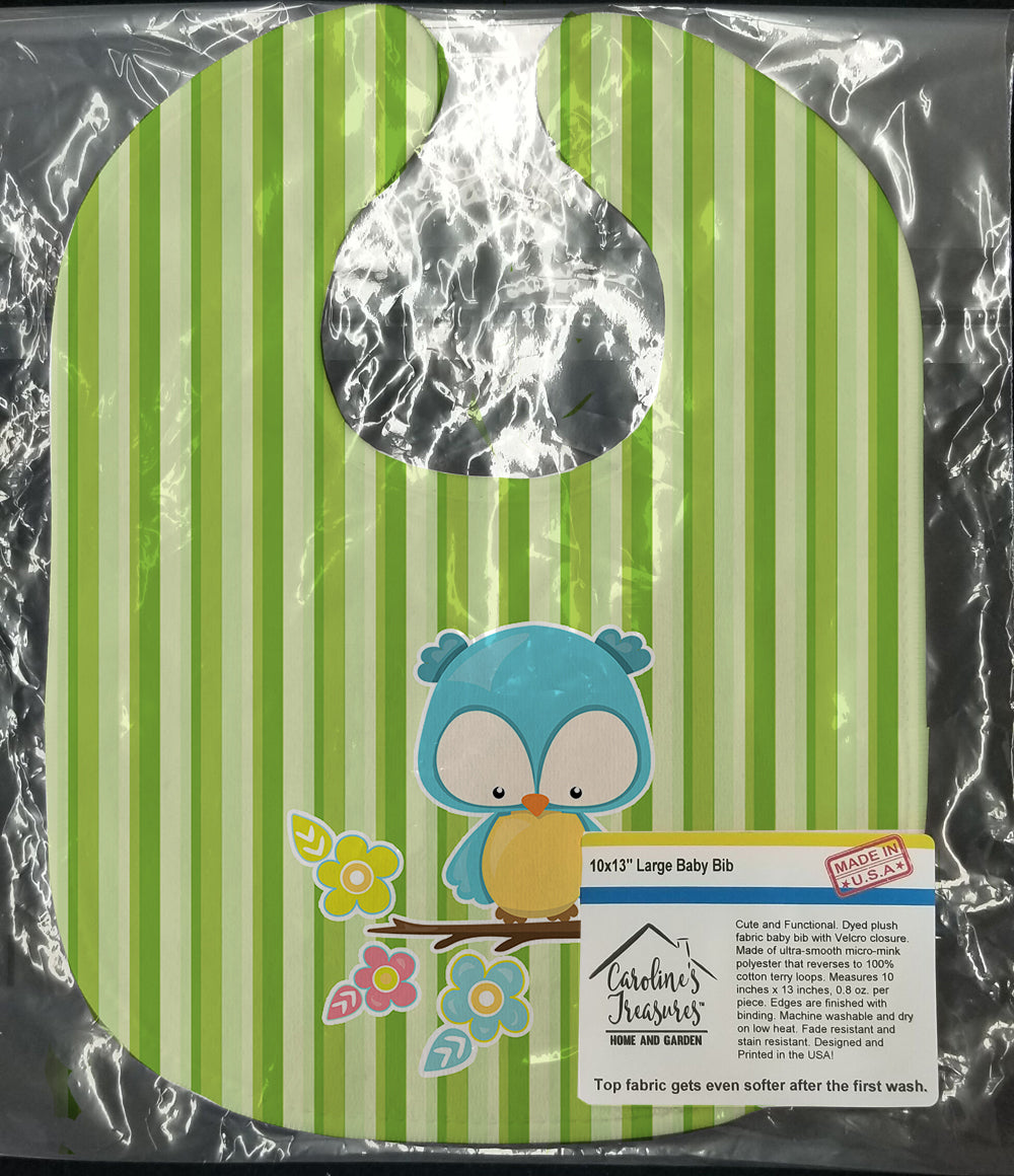 Bird on Branch Baby Bib Easy-Clean Baby Bib Baby Feeding Accessory Baby Mealtime Essential, 10 x 13, Multicolor