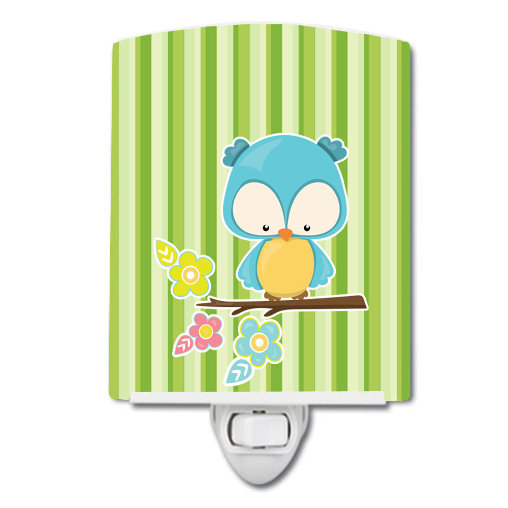 Bird on Branch Ceramic Night Light Compact, UL-Certified, Ideal for Bedroom, Bathroom, Nursery, Hallway, Kitchen, 6x4x3, Multicolor