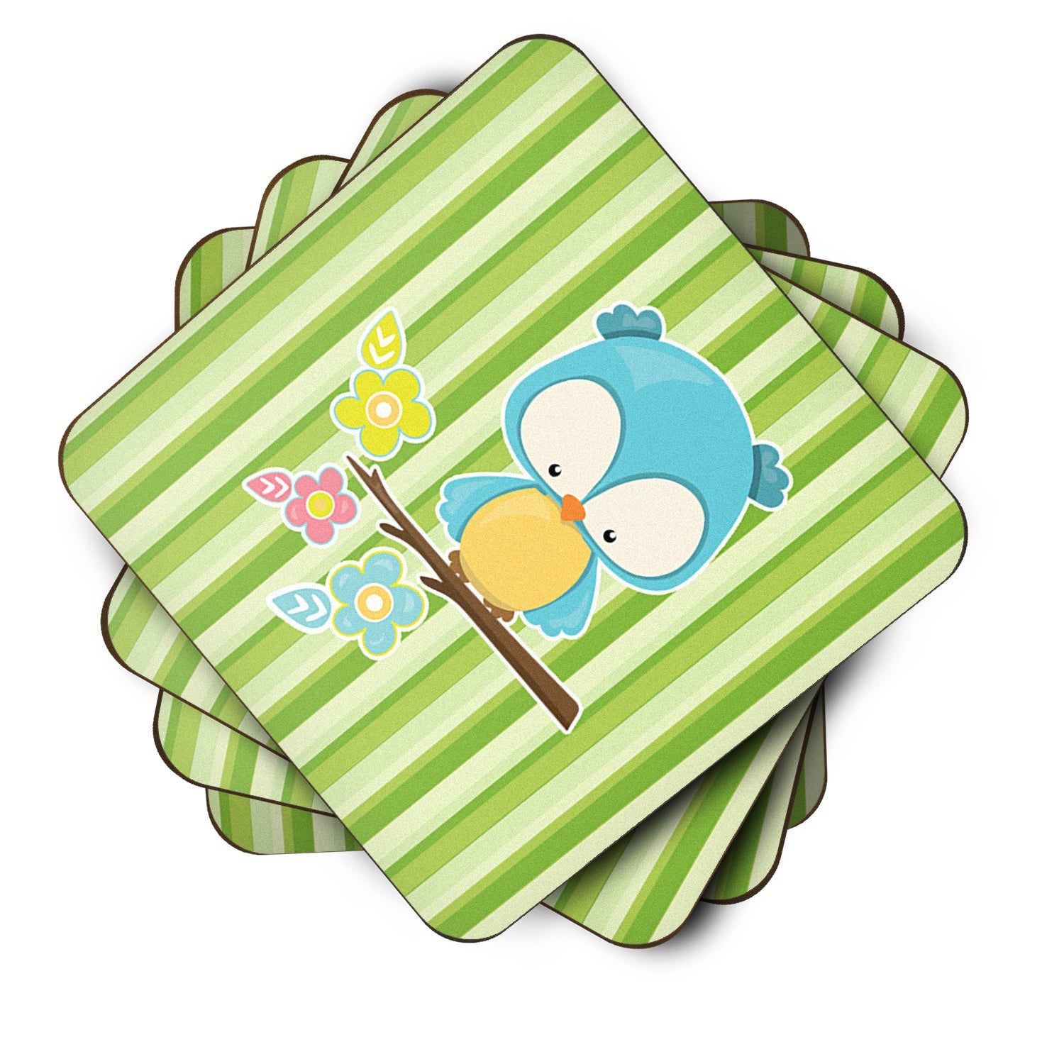 Bird on Branch Foam Coasters Set of 4 Cup Coasters for Indoor Outdoor, Tabletop Protection, Anti Slip, Mouse pad Material