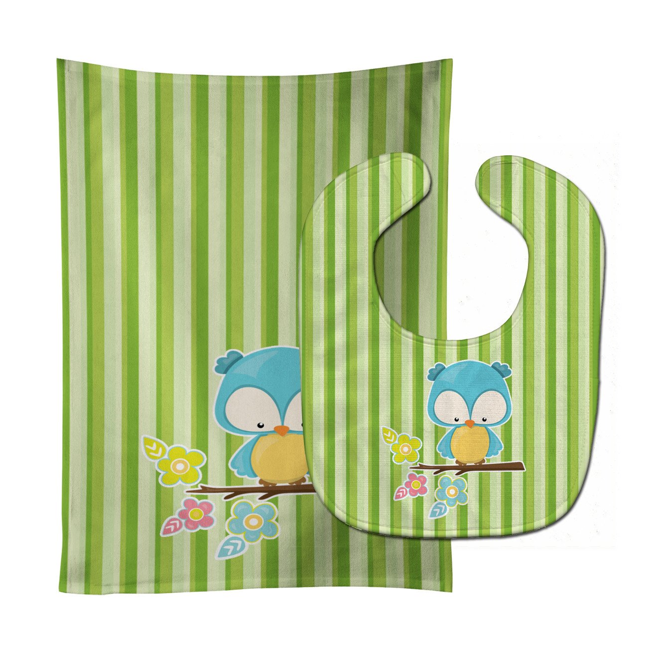 Bird on Branch Baby Bib & Burp Cloth Easy-Clean Baby Bib Baby Feeding Accessory Baby Mealtime Essential