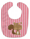 Squirrel with Flowers Baby Bib Easy-Clean Baby Bib Baby Feeding Accessory Baby Mealtime Essential, 10 x 13, Multicolor