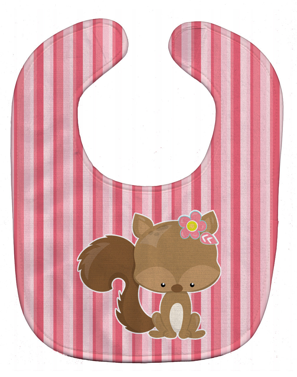 Squirrel with Flowers Baby Bib Easy-Clean Baby Bib Baby Feeding Accessory Baby Mealtime Essential, 10 x 13, Multicolor