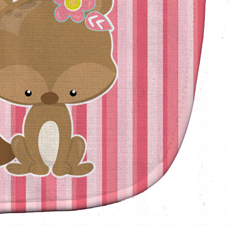 Squirrel with Flowers Baby Bib Easy-Clean Baby Bib Baby Feeding Accessory Baby Mealtime Essential, 10 x 13, Multicolor