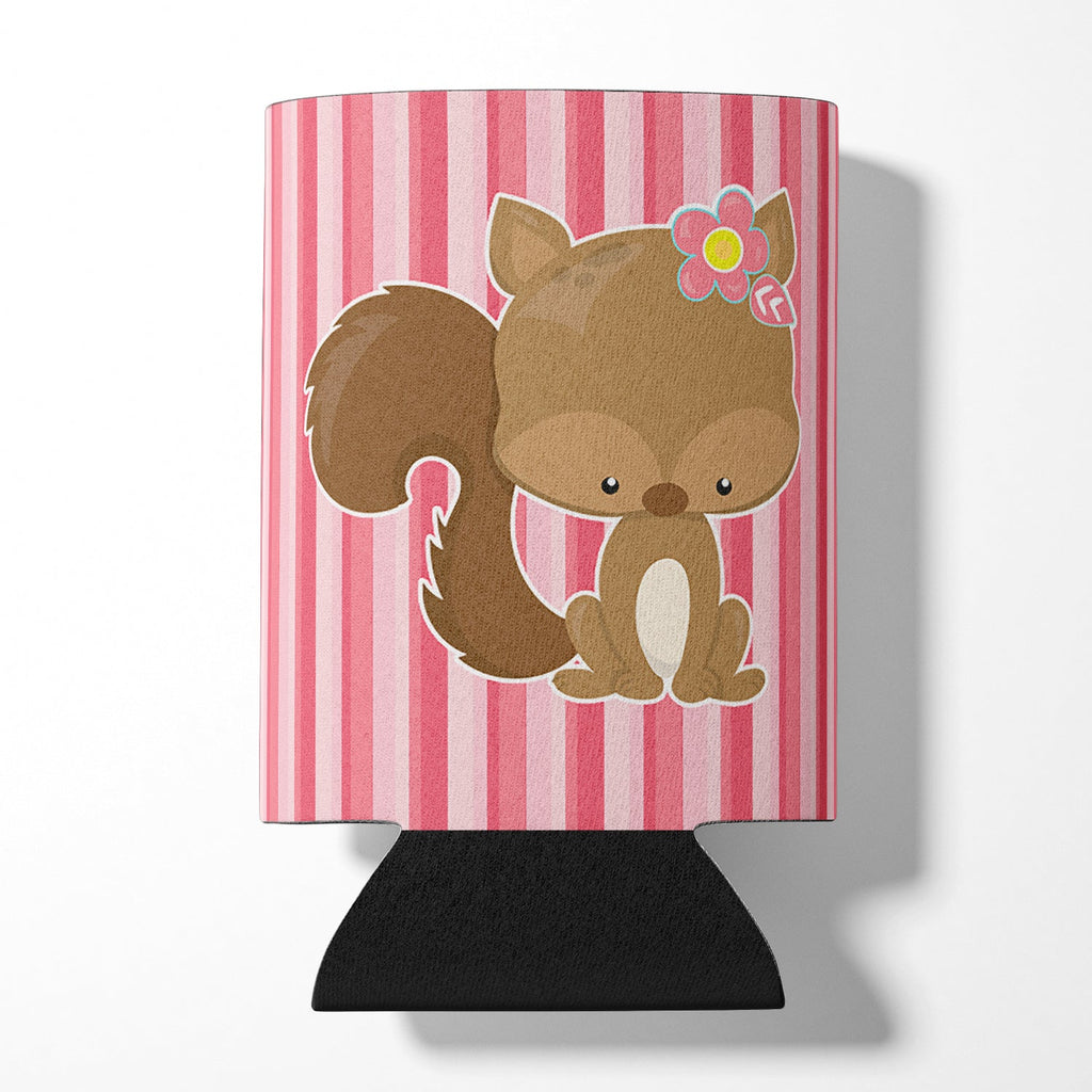 Squirrel with Flowers Can or Bottle Hugger Cooler Sleeve for Standard 12 oz Cans, Insulated Foam Beer & Soda Can Hugger Reusable