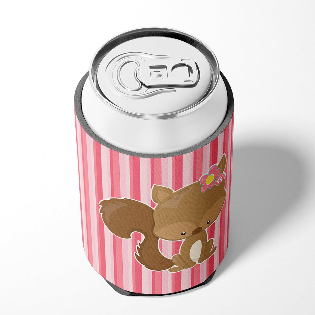 Squirrel with Flowers Can or Bottle Hugger Cooler Sleeve for Standard 12 oz Cans, Insulated Foam Beer & Soda Can Hugger Reusable