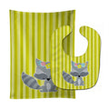 Raccoon with Flowers Baby Bib & Burp Cloth Easy-Clean Baby Bib Baby Feeding Accessory Baby Mealtime Essential