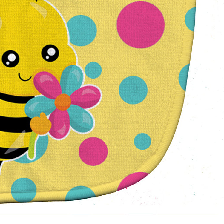 Bee with Flower Baby Bib Easy-Clean Baby Bib Baby Feeding Accessory Baby Mealtime Essential, 10 x 13, Multicolor