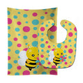 Bee with Flower Baby Bib & Burp Cloth Easy-Clean Baby Bib Baby Feeding Accessory Baby Mealtime Essential